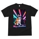 柴犬 Tシャツ メンズ キッズ 犬ファン 半袖 春夏 犬柄 プリント カジュアル かわいい 人間用 個性派 ここだけのデザイン 面白 DJ 柴犬 ターンテーブル ヘッドホン サングラス