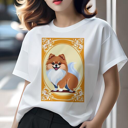 ポメラニアン Tシャツ レディース 犬ファン 半袖 春夏 犬柄 プリント カジュアル かわいい 人間用 個性..