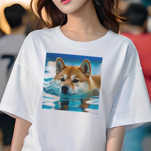 柴犬 Tシャツ レディース 犬ファン 半袖 春夏 犬柄 プリント カジュアル かわいい 人間用 個性派 ここ..
