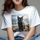 Tシャツ レディース 犬ファン 半袖 春夏 犬柄 プリント カジュアル かわいい 人間用 個性派 ここだけのデザイン 面白 海 砂浜 夏 旅行 休暇