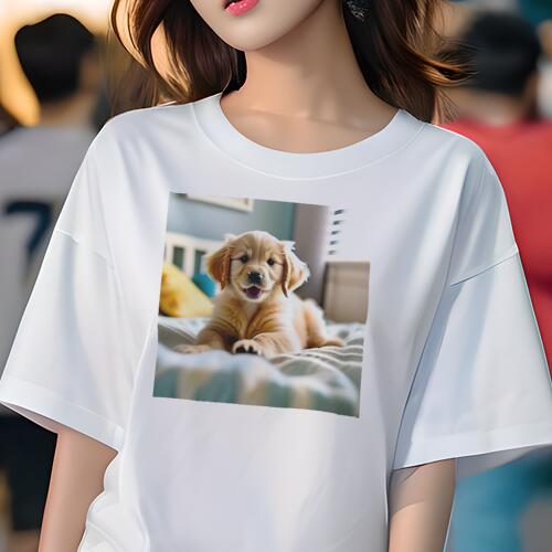 ゴールデンレトリバー Tシャツ レディース 犬ファン 半袖 春夏 犬柄 プリント カジュアル かわいい 人..