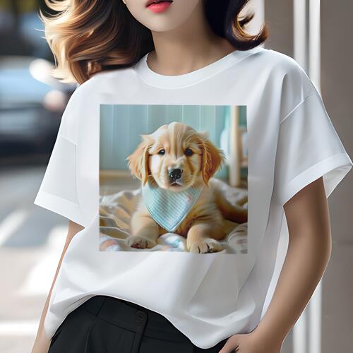ゴールデンレトリバー Tシャツ レディース 犬ファン 半袖 春夏 犬柄 プリント カジュアル かわいい 人..