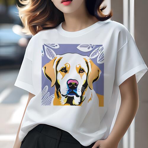ラブラドールレトリバー Tシャツ レディース 犬ファン 半袖 春夏 犬柄 プリント カジュアル かわいい 人間用 個性派 ここだけのデザイン 面白 ラブラドールレトリバー