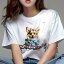 コーギー Tシャツ レディース 犬ファン 半袖 春夏 犬柄 プリント カジュアル かわいい 人間用 個性派 ..