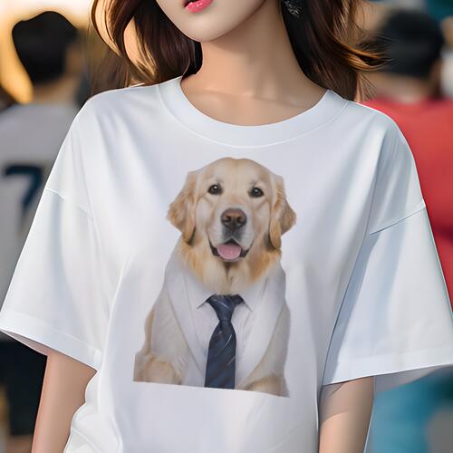 ゴールデンレトリバー Tシャツ レディース 犬ファン 半袖 春夏 犬柄 プリント カジュアル かわいい 人..
