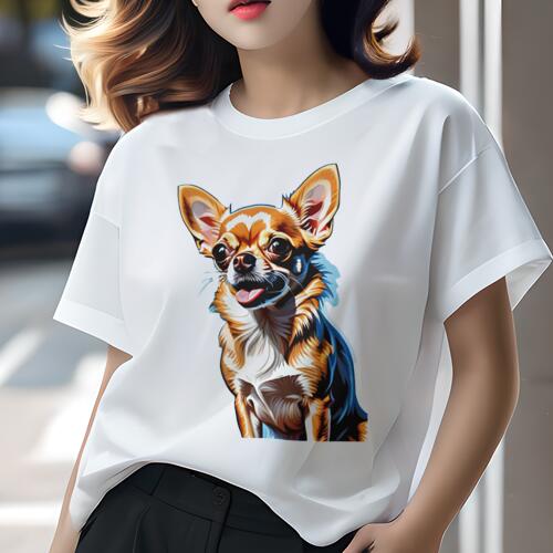 チワワ Tシャツ レディース 犬ファン 半袖 春夏 犬柄 プリント カジュアル かわいい 人間用 個性派 ここだけのデザイン 面白 チワワ