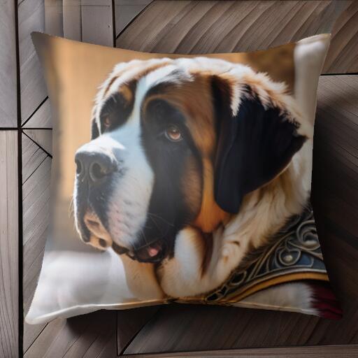 なし セントバーナード クッションカバー 45×45cm アニマル柄 おしゃれ 可愛い クッション本体付き 正..