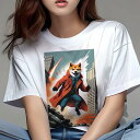 柴犬 Tシャツ レディース 犬ファン 半袖 春夏 犬柄 プリント カジュアル かわいい 人間用 個性派 ここだけのデザイン 面白 スーパーヒーロー 柴犬 都会 ...