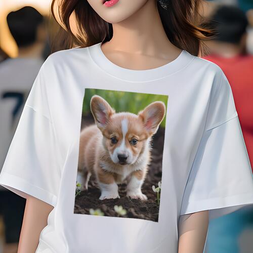 コーギー Tシャツ レディース 犬ファン 半袖 春夏 犬柄 プリント カジュアル かわいい 人間用 個性派 ..