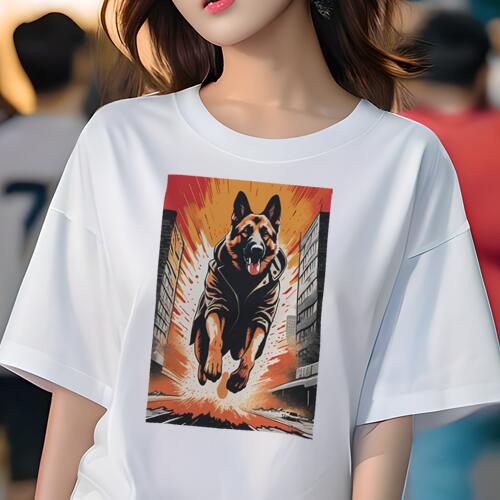 ジャーマンシェパードドッグ Tシャツ レディース 犬ファン 半袖 春夏 犬柄 プリント カジュアル かわい..
