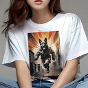 ジャーマンシェパードドッグ Tシャツ レディース 犬ファン 半袖 春夏 犬柄 プリント カジュアル かわいい 人間用 個性派 ここだけのデザイン 面白 コート ...