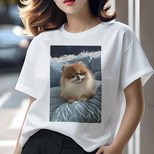 ポメラニアン Tシャツ レディース 犬ファン 半袖 春夏 犬柄 プリント カジュアル かわいい 人間用 個性..