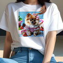 ポメラニアン Tシャツ レディース 犬ファン 半袖 春夏 犬柄 プリント カジュアル かわいい 人間用 個性派 ここだけのデザイン 面白 いちご ポメラニアン ...