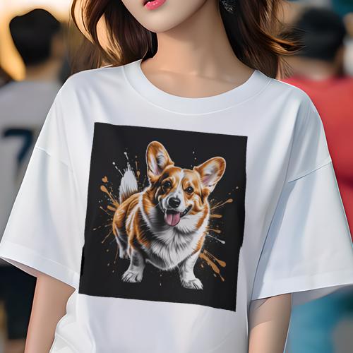 Tシャツ レディース 犬ファン 半袖 春夏 プリント カジュアル かわいい 人間用 フィットネス アート コーギー