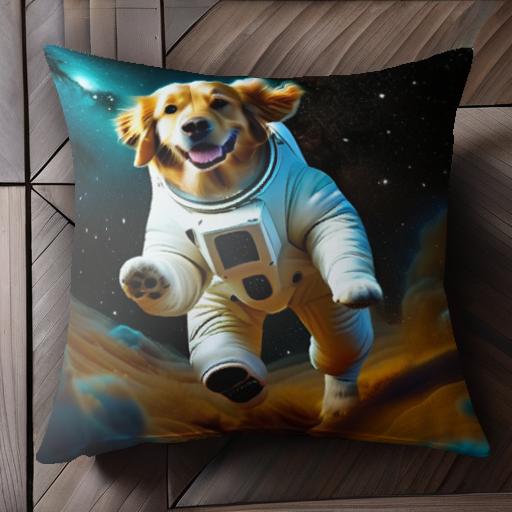 宇宙 ゴールデンレトリーバー 宇宙服 犬 スペース 宇宙探検 クッションカバー 45×45cm アニマル柄 おし..