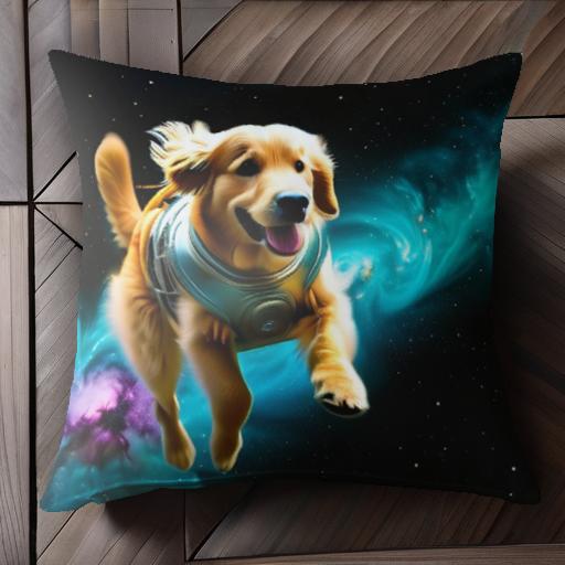 宇宙 ゴールデンレトリバー 近未来 スペーススーツ 銀河 クッションカバー 45×45cm アニマル柄 おしゃれ 可愛い クッション本体付き 正方形 宇宙 ゴールデンレトリバー 近未来 スペーススーツ 銀河 クッションカバー 45×45cm アニマル柄 おしゃれ 可愛い クッション本体付き 正方形