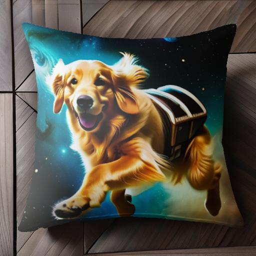 宇宙 ゴールデンレトリーバー 惑星 三次元渦 バックパック クッションカバー 45×45cm アニマル柄 おしゃれ 可愛い クッション本体付き 正方形 宇宙 ゴールデンレトリーバー 惑星 三次元渦 バックパック クッションカバー 45×45cm アニマル柄 おしゃれ 可愛い クッション本体付き 正方形