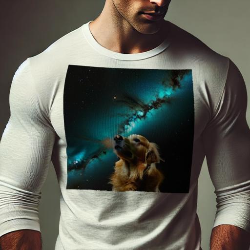 長袖Tシャツ 人間用 メンズ 秋春夏 プリント レジャー アウトドア カジュアル かわいい 宇宙 ゴールデ..