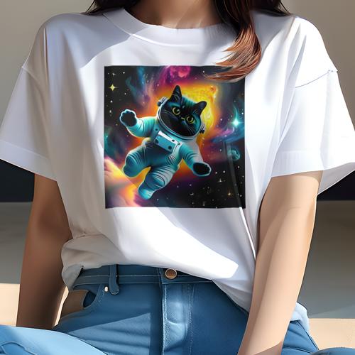 Tシャツ レディース 犬ファン 半袖 春夏 プリント カジュアル かわいい 人間用 フィットネス 宇宙 猫 宇宙服 星 カラフル Tシャツ レディース 犬ファン 半袖 春夏 プリント カジュアル かわいい 人間用 フィットネス 宇宙 猫 宇宙服 星 カラフル