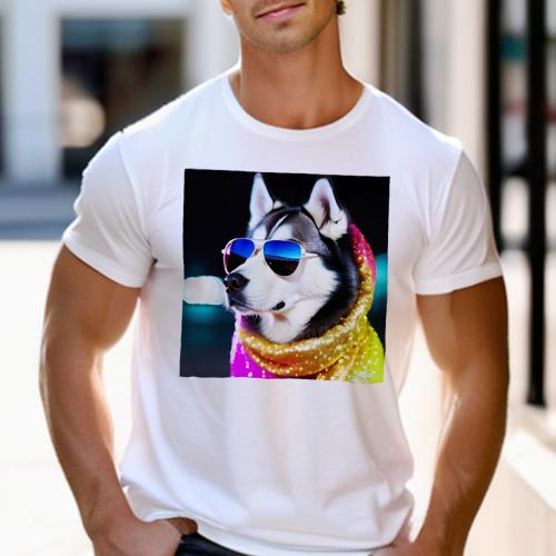 Tシャツ メンズ キッズ 犬ファン 半袖 春夏 プリント カジュアル かわいい 人間用 フィットネス サングラス シベリアンハスキー エキゾチック