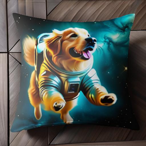 宇宙 ゴールデンレトリバー 宇宙飛行士 星 クッションカバー 45×45cm アニマル柄 おしゃれ 可愛い クッション本体付き 正方形 宇宙 ゴールデンレトリバー 宇宙飛行士 星 クッションカバー 45×45cm アニマル柄 おしゃれ 可愛い クッション本体付き 正方形