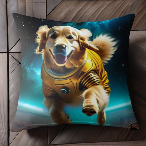 宇宙 ゴールデンレトリバー ギャラクシー 宇宙服 星 夜空 クッションカバー 45×45cm アニマル柄 おしゃ..