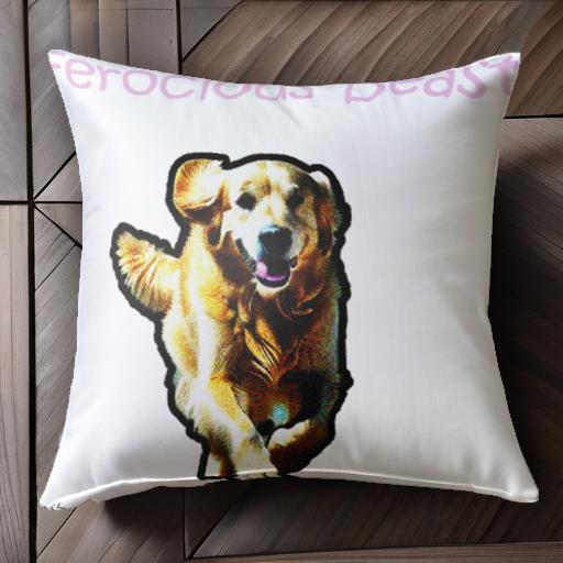 迫力のある ゴールデンレトリバー 猛獣 犬 楽しそう 元気な クッションカバー 45×45cm アニマル柄 おし..