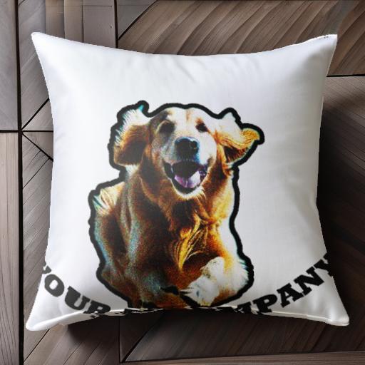 笑顔 ゴールデンレトリバー 喜び カラフル フォント 英語 クッションカバー 45×45cm アニマル柄 おしゃ..