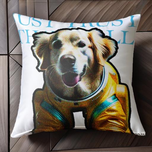 宇宙服 ゴールデンレトリバー 信頼 メッセージ クッションカバー 45×45cm アニマル柄 おしゃれ 可愛い クッション本体付き 正方形 宇宙服 ゴールデンレトリバー 信頼 メッセージ クッションカバー 45×45cm アニマル柄 おしゃれ 可愛い クッション本体付き 正方形