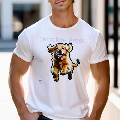 Tシャツ メンズ キッズ 犬ファン 半袖 春夏 プリント カジュアル かわいい 人間用 フィットネス 躍動 ゴールデンレトリバー ジャンプ 楽しそう 元気
