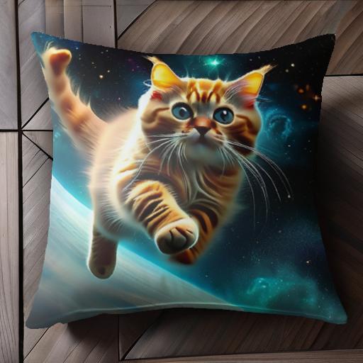 宇宙 青い銀河 猫 ファンタジー スターライト クッションカバー 45×45cm アニマル柄 おしゃれ 可愛い クッション本体付き 正方形 宇宙 青い銀河 猫 ファンタジー スターライト クッションカバー 45×45cm アニマル柄 おしゃれ 可愛い クッション本体付き 正方形
