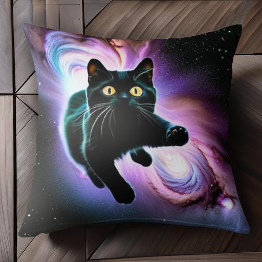 宇宙 黒猫 渦巻き 星雲 宇宙空間 クッションカバー 45×45cm アニマル柄 おしゃれ 可愛い クッション本体付き 正方形 宇宙 黒猫 渦巻き 星雲 宇宙空間 クッションカバー 45×45cm アニマル柄 おしゃれ 可愛い クッション本体付き 正方形