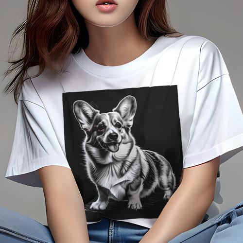 Tシャツ レディース 犬ファン 半袖 春夏 プリント カジュアル かわいい 人間用 フィットネス 白黒 コーギー Tシャツ レディース 犬ファン 半袖 春夏 プリント カジュアル かわいい 人間用 フィットネス 白黒 コーギー