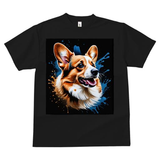 Tシャツ レディース 犬ファン 半袖 春夏 プリント カジュアル かわいい 人間用 フィットネス 絵画 コーギー アート スプラッシュ カラフル