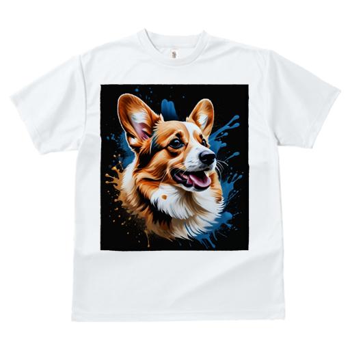 Tシャツ レディース 犬ファン 半袖 春夏 プリント カジュアル かわいい 人間用 フィットネス 絵画 コーギー アート スプラッシュ カラフル