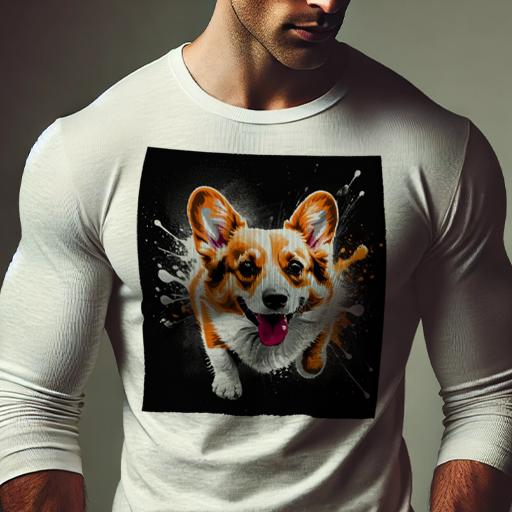 長袖Tシャツ 人間用 メンズ 秋春夏 プリント レジャー アウトドア カジュアル かわいい 芸術 コーギー ..