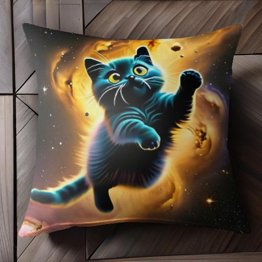 猫 宇宙 星雲 惑星 ファンタジー クッションカバー 45×45cm アニマル柄 おしゃれ 可愛い クッション本体付き 正方形 猫 宇宙 星雲 惑星 ファンタジー クッションカバー 45×45cm アニマル柄 おしゃれ 可愛い クッション本体付き 正方形