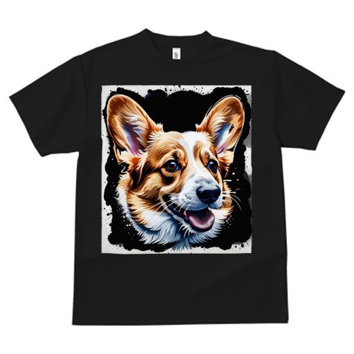 Tシャツ レディース 犬ファン 半袖 春夏 プリント カジュアル かわいい 人間用 フィットネス 黒い背景 コーギー ポップアート