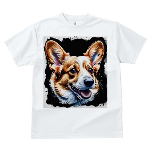 Tシャツ レディース 犬ファン 半袖 春夏 プリント カジュアル かわいい 人間用 フィットネス 黒い背景 コーギー ポップアート