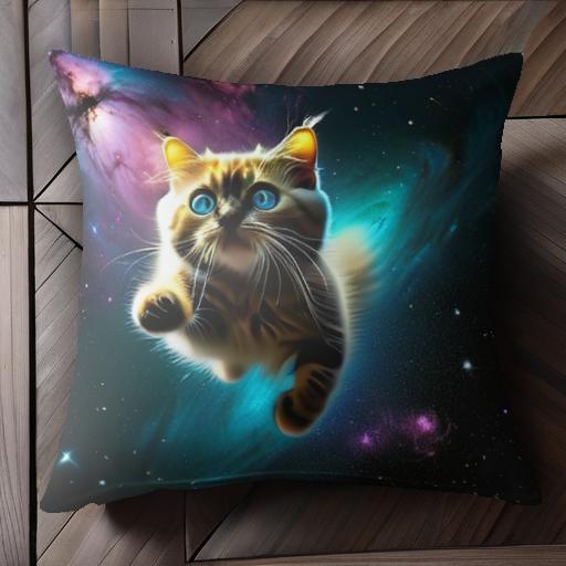 宇宙 銀河 猫 青い目 かわいい クッションカバー 45×45cm アニマル柄 おしゃれ 可愛い クッション本体付き 正方形 宇宙 銀河 猫 青い目 かわいい クッションカバー 45×45cm アニマル柄 おしゃれ 可愛い クッション本体付き 正方形