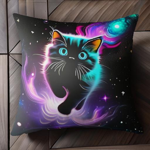 猫 宇宙 星 銀河 光 クッションカバー 45×45cm アニマル柄 おしゃれ 可愛い クッション本体付き 正方形 猫 宇宙 星 銀河 光 クッションカバー 45×45cm アニマル柄 おしゃれ 可愛い クッション本体付き 正方形