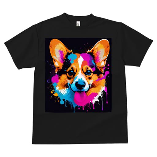 Tシャツ レディース 犬ファン 半袖 春夏 プリント カジュアル かわいい 人間用 フィットネス カラフル コーギー ポップアート アート ペイント