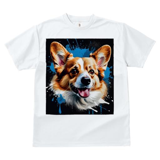 Tシャツ レディース 犬ファン 半袖 春夏 プリント カジュアル かわいい 人間用 フィットネス スプラッシュ ウェルシュコーギーペンブローク カラフル アート