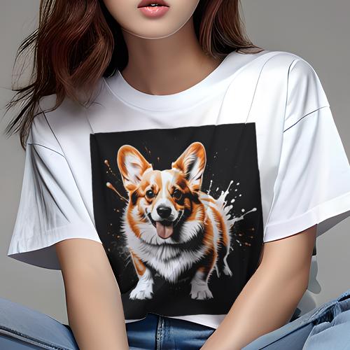 Tシャツ レディース 犬ファン 半袖 春夏 プリント カジュアル かわいい 人間用 フィットネス スプラッ..
