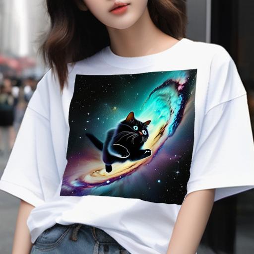 Tシャツ メンズ キッズ 犬ファン 半袖 春夏 プリント カジュアル かわいい 人間用 フィットネス 宇宙 銀河 ネコ 宇宙飛行猫 青い目