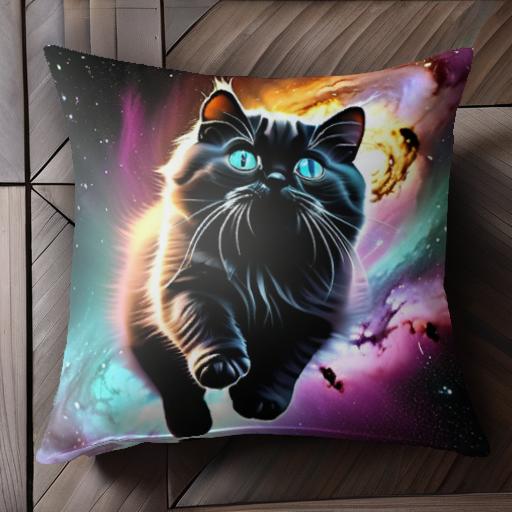 宇宙 猫 銀河 カラフル 光 クッションカバー 45×45cm アニマル柄 おしゃれ 可愛い クッション本体付き 正方形 宇宙 猫 銀河 カラフル 光 クッションカバー 45×45cm アニマル柄 おしゃれ 可愛い クッション本体付き 正方形
