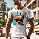 Tシャツ メンズ キッズ 犬ファン 半袖 春夏 プリント カジュアル かわいい 人間用 フィットネス サングラス チワワ プール ビーチパラソル リゾート 夏