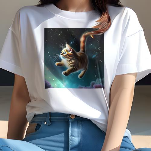 Tシャツ レディース 犬ファン 半袖 春夏 プリント カジュアル かわいい 人間用 フィットネス 猫 宇宙 星 雲 ファンタジー Tシャツ レディース 犬ファン 半袖 春夏 プリント カジュアル かわいい 人間用 フィットネス 猫 宇宙 星 雲 ファンタジー