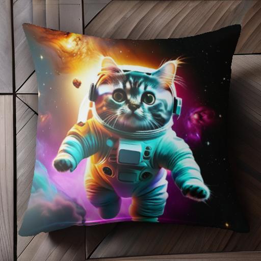 宇宙 猫 宇宙服 星雲 クッションカバー 45×45cm アニマル柄 おしゃれ 可愛い クッション本体付き 正方形 宇宙 猫 宇宙服 星雲 クッションカバー 45×45cm アニマル柄 おしゃれ 可愛い クッション本体付き 正方形