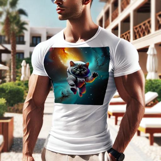 楽天フロントップ楽天市場店Tシャツ メンズ キッズ 犬ファン 半袖 春夏 プリント カジュアル かわいい 人間用 フィットネス 宇宙 猫 アストロノート 銀河 星